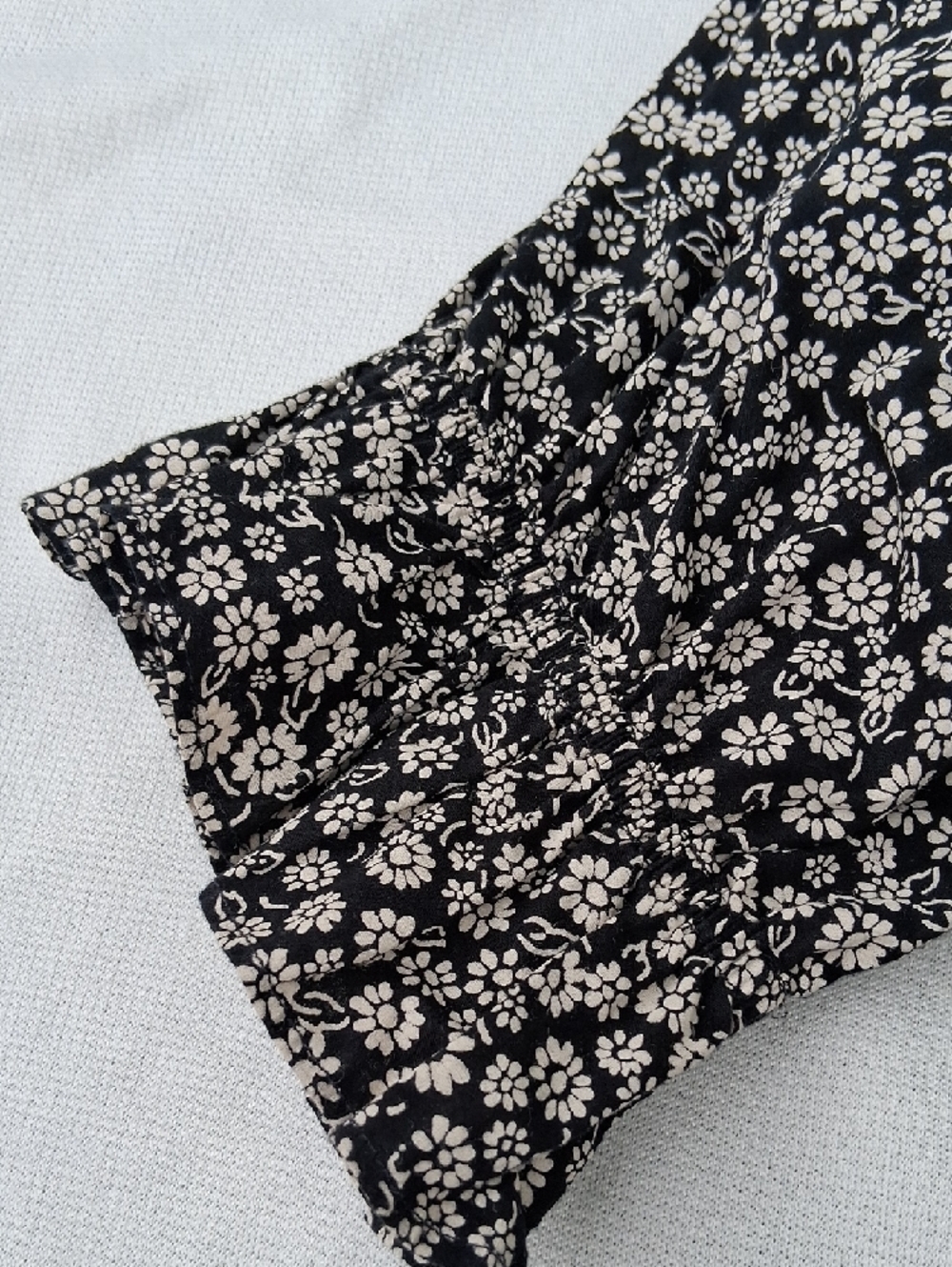 Madewell Black Floral Smocked Square-Neck Mini Dress - Picture 13 of 14